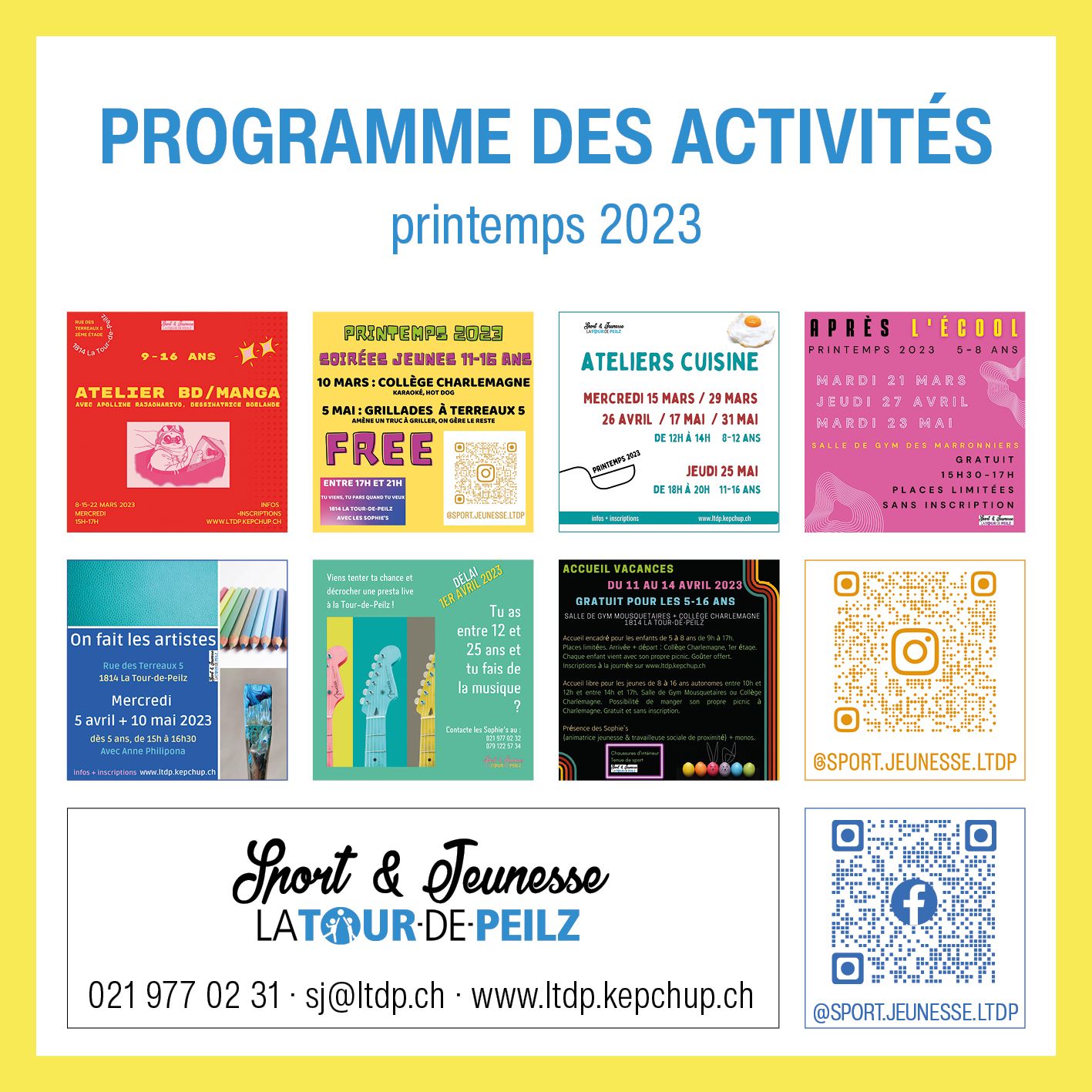 Programme des activités Sport & jeunesse · Printemps 2023