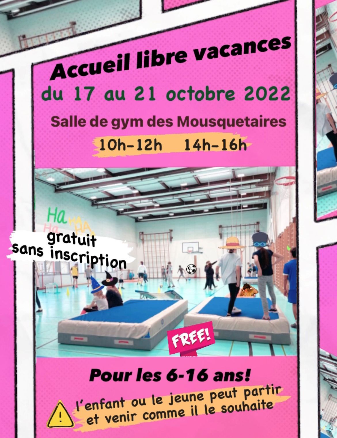 Accueil libre pendant les vacances d'automne