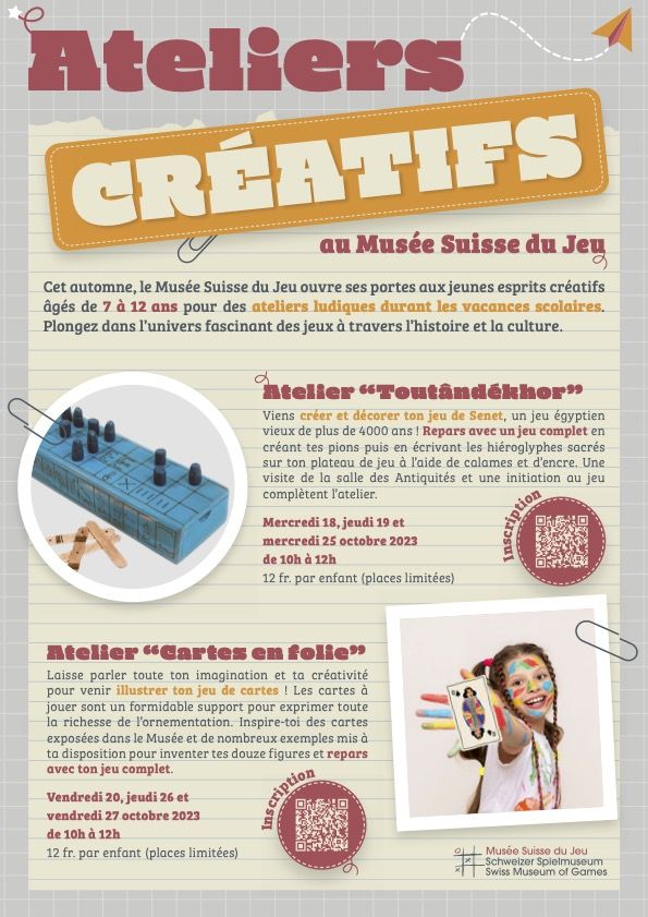 En vacances au musée - Ateliers créatifs pour enfants